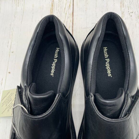 Hush Puppies Men’s Gil Shoes Black Leather Size 8.5 Wide Large Zero G Non-Slip main image 10